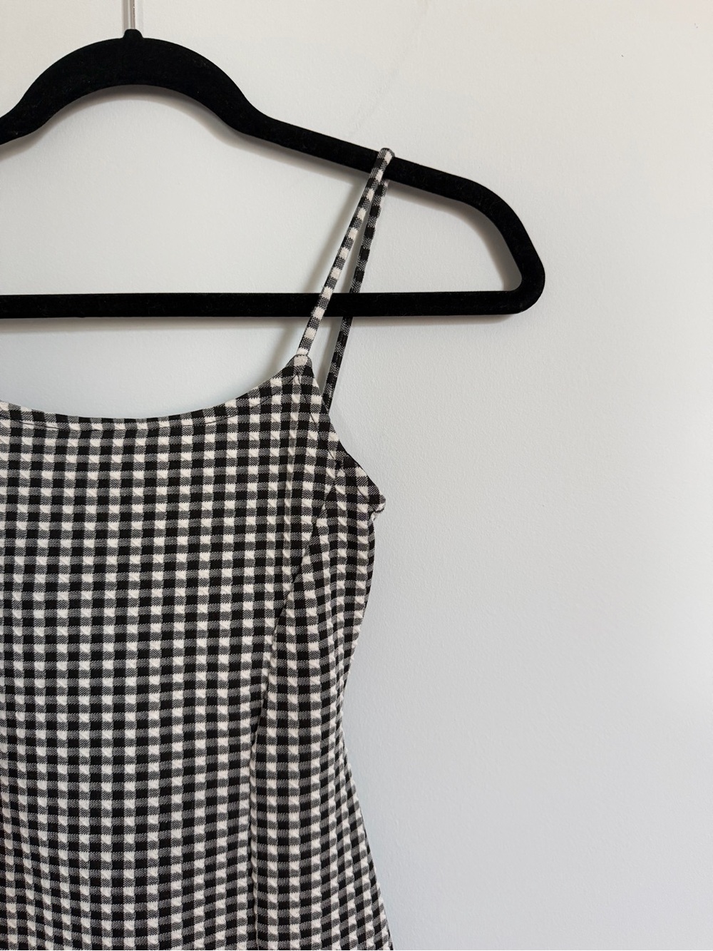 Topshop - Petite Black and White Gingham Mini Dress